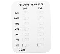 IMIKEYA Portable Pet Feeding Reminder Board Magnetic Dog Cat Food Tracker with Color Coding for Daily Meals Easy Install Fridge Three Feeding Options Morning Noon Evening Pet Supplies