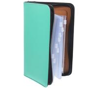 IMIKEYA Pu Travel Medication Storage Bag 8.27 X 5.12 Inch with 6 Zipper Compartments Sturdy Practical Accessory Green Loose-Leaf Pouch Pocket Pharmacy for Outdoor Use