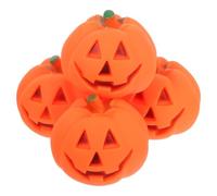 IMIKEYA Pumpkin Biting Soft Dog Small Halloween Plastic Dogs 4pcs for Chew with Squeaky Sound, Sturdy Playing Supplies to Prevent and Promote Teeth Cleaning Pet
