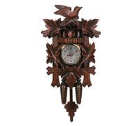 IMIKEYA Quartz Cuckoo Clock Chime Clock Wood Wall Hanging Decoration Without Battery