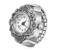 IMIKEYA Quartz Finger Watch for Men and Women with Elastic Strap, Precise Time Keeping, Alloy Octagonal Case, Stylish Casual Design Suitable for Many Kinds of Occasion