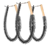 IMIKEYA Radiator Duster Brush Set and Timber Handle 3 Pcs with Polypropylene Bristle Hangable for Storage, Cleans Hard-to-Reach Parts, for Washing Machine and Radiator Cleaning