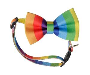 IMIKEYA Rainbow Bow Pet Collar Adjustable for Cats and Dogs for Parties and Outdoor Adventures