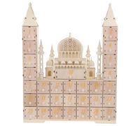 IMIKEYA Ramadan Wooden Countdown Calendar 30 Days Eid Advent Calendar with Drawers Islamic Party Decoration for Muslim Home and Festive Celebration