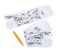 IMIKEYA Reflexology Acupressure Socks with Foot Chart and Elastic Massage Socks for Men and Women with Massage Stick for Foot Therapy and Meridian Health Care