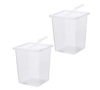 IMIKEYA Reptile Breeding Box Reusable with Double Side Opening and Multiple Vent Holes PP 2pcs Mini Reptile Tank for Terrapin and Tarantula Suitable for Gecko and Other Small Pets