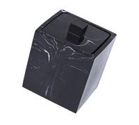 IMIKEYA Resin Marble Texture Cotton Swabs Storage Box with Lid for Small Accessories Organiser, Modern Design for Cosmetic and Home Use