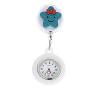 IMIKEYA Retractable Nurse Pocket Watch with Quartz Movement Cute Cartoon Star Design Portable Clip Fob Watch for Nurses Birthday for Healthcare Professionals