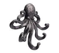 IMIKEYA Retro Silver Octopus Wall Hook Cast Iron Key Hanger Vintage Rustic Home Organizer for Bathroom Kitchen Living with Artisan Craftsmanship