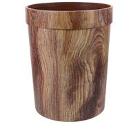 IMIKEYA Retro Solid Wood-effect Trash Bin Large 25x31.5cm, Light Brown Vintage Household Litterbin for Living Room and Hotel Storage, Creative Plastic Waste Container for Home Use