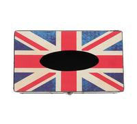 IMIKEYA Retro Style Wooden Tissue Box Holder Capacity Napkin Container for Home Office Bedroom Living Desktop Decoration Classic Union Jack Design