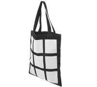 IMIKEYA Reusable Cloth Tote Bag Lightweight and Sturdy with Black Checkered Pattern, and Easy to Carry, for Wedding Welcome or Work Grocery Shopping Pouch
