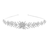 IMIKEYA Rhinestone Bridal Headband Wedding Crown Headpiece Silver Sparkling Hair Jewelry for Bride Bridesmaid Wedding Shower Party