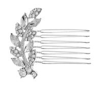 IMIKEYA Rhinestone Hair Comb Alloy Handmade Hair Decor Design Delicate Charming Leaf Shape for Daily Use and Special Occasions