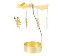 IMIKEYA Rotary Iron Candle Holder Christmas Carousel Candlestick Stand Festival Decoration Wedding Table Ornament without Candle