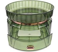 IMIKEYA Rotating Cosmetic Storage Organizer 360° Spinning Double-Layer Makeup Holder Small Desktop Lotion and Perfume Organizer for Skincare and Cosmetics in Emerald Green