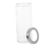 IMIKEYA Round Glass Grain Storage Container with Lid Transparent Sealed Food Storage Box for Whole Grains Oatmeal Snacks Nuts Airtight Pantry Organizer