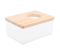 IMIKEYA Sand Bath Box Sand Bath Container Design Acrylic 5.89x3.93x2.16in Small Pets Shower Room for Hamster and Small Animals