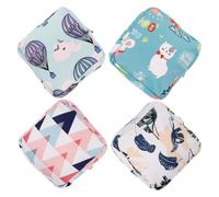 IMIKEYA Sanitary Napkin Storage Bags Cotton Cloth Material 4pcs for Women Portable Waterproof Design Random Color for Traveling and Outdoors Use