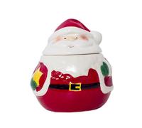 IMIKEYA Santa Claus Ceramic Spice Jars 2pcs Set Kitchen Seasoning Pots Condiment Containers Christmas Decoration Star and Design