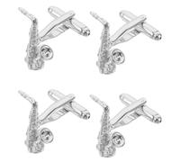 IMIKEYA Saxophone Miniature with Fine Embossed Metal and Polished Detail 4pcs Silver Brooch Pin in Copper Prevents Shifting or Falling, for Bags and Hats on Stage Occasions and Rehearsals