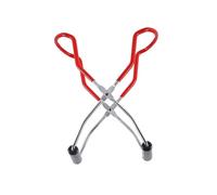 IMIKEYA Scalding Stainless Steel Jar Lifter Tong with Non Slip Handle for Wide Mouth Bottles and Canning Jars Kitchen Clip for Safe Hot Plate and Bowl Lifting at Home Red