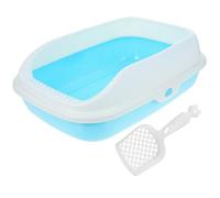 IMIKEYA Semi-enclosed Plastic Kitten Toilet with Large Opening Cat Litter Box and Practical Design, Includes Litter Spoon for Easy Cleaning for Home Use