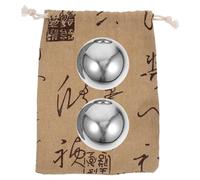 IMIKEYA Set of 2 Stainless Steel Hand Massage Balls 53mm Solid Palm Exercise and Relaxation Balls for Hand Therapy and Stress Relief in Wellness Routine