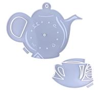 IMIKEYA Silicone Wall Clock Mold Teapot and Cup Design for DIY Crafts, Flexible and Safe Material, for Creating Modern Non-Ticking Wall Hanging Clocks