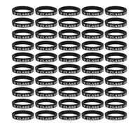 IMIKEYA Silicone Wristbands Stretchy and Comfortable Class of 2026 for Graduation 50pcs Graduation Themed Bracelets in Black for Middle School Grad Party