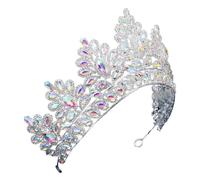 IMIKEYA Silver Alloy Rhinestone Crown Headband for Brides Luxurious Temperament and Delicate Design, Accessory for Wedding and Thanksgiving Celebrations