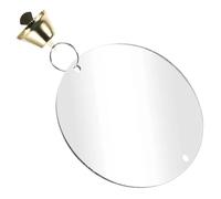 IMIKEYA Silver Mirror Bird Providing Physical Stimulation and Entertainment for Parakeet and Bird Cage with Bells Metal and Leather Materials Random Color
