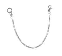 IMIKEYA Silver Stainless Steel Pocket Watch Chain with Lobster Clasps, Stylish and Rust-Resistant Buckle Chain for Handbag or Coat, for DIY Clothing Decoration
