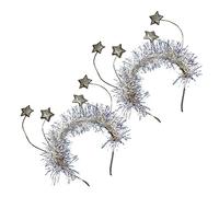 IMIKEYA Silver Star Hairbands for Year Party Comfortable Fit for Women Glitter Holiday Headbands for Christmas Eve Celebration Accessory