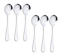 IMIKEYA Slotted Serving Spoons Small Kitchen Utensils Stainless Steel 6pcs Lightweight and Easy to Clean with Simple Appearance, for Serving Small Items and Appetizers