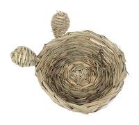 IMIKEYA Small Animal Nest for Rabbits and Guinea Pigs Edible Woven Chew Toy Round Pet Resting Mat for Hamsters and Chinchillas