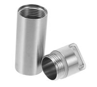 IMIKEYA Small Pill Case Portable Mini Stainless Steel Organizer for Outdoor Travel Keychain Design Secure Medicine Holder for Camping and Emergency Use