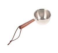 IMIKEYA Small Pot Reusable Sauce Pan 200ml Stainless Steel Metal Milk Pot with Wood Handle and Oil Pouring Port for Cooking on Gas and Induction Stove Kitchen Use