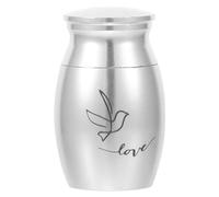 IMIKEYA Small Stainless Steel Bird Urn for Parrot Cremation, Mini Pet Keepsake Urns Memorial Container for Burial and Ashes Preservation