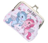 IMIKEYA Small Unicorn Pattern Coin Purse for Women, Portable PVC Material with Metal Zipper, Store Keys and Change, Lovely Appearance for Outdoor and Travel Use