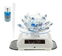 IMIKEYA Solar Lotus Ornaments for Car Aromatherapy Rotating Crystal Design Built Light Powered by Solar Energy for Dashboard Windshield Display