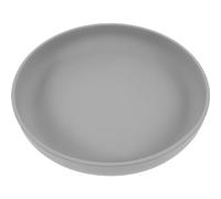 IMIKEYA Spillproof Scoop Plates with Suction Base for Adults Seniors: Silicone Non-Slip Self-Feeding Dish Adaptive Kitchen Utensils for Elderly Disabled, Food Grade, Dishwasher & Microwave Safe(Grey)