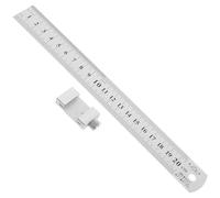 IMIKEYA Stainless Steel Ruler with Sliding Positioning Block, Anti-rust Precision Measuring Tool for Office and Home Use, Metric and Standard Scale, for Architects and Students