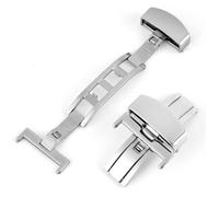 IMIKEYA Stainless Steel Watchband Single Buckle Clasp Silver Polished Replacement Strap for Men and Women Traditional Watches