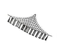 IMIKEYA Stuffed Animal Storage Net Hammock Hanging Macrame Toy Organizer Tassels Hand-Woven Triangular Wall Toy Net Bag for Nursery Play Room Bedroom Kids Room Black