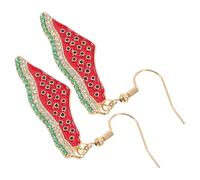 IMIKEYA Summer Fruit Earrings Watermelon 2 Pcs Alloy Rhinestone Drop Earrings Lightweight Jewellery for Tropical Beach Celebrations Women 2.4x0.8x0.6 Inch