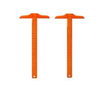 IMIKEYA T-Square Ruler 2pcs 30cm Plastic Measuring Tool with Safety Features for General Layout Work at Home, T Shape Ruler in Orange for Artists