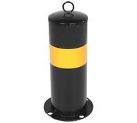 IMIKEYA Thickened Steel Parking Safety Bollard Post Yellow Black Traffic Barrier Column for Driveway and Road Isolation Steel Guardrail for Vehicle Parking Control and Pedestrian