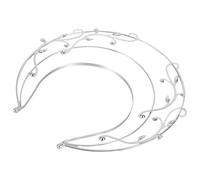 IMIKEYA Three-Layer Baroque Goddess Crown Headband with Leaf Ring, White Vintage Tiara Hair Accessory for Women’s Wedding, DIY Traditional Costume Hairpiece for Bridal and Birthday