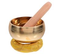 IMIKEYA Tibetan Singing Bowl Yoga Meditation Tool with Mallet and Cloth Mat, Lightweight Copper Bowl for Calming Effects, for Traveling and Spiritual Gifts Random Color
